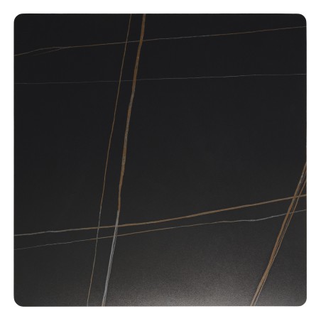 ICARE - Set no. 1: folding bistro table 70x70cm in black marbled ceramic