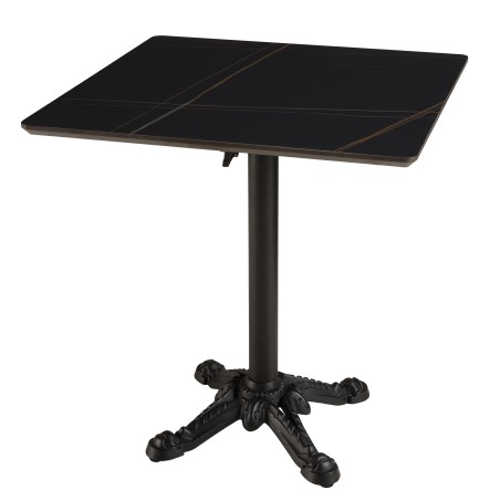 ICARE - Set nr. 1: bistrotafel 70x70cm opklapbaar van keramiek zwart gemarmerd