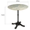 ICARE - Set Nr. 2: Bistrotisch D70cm aus Keramik grün marmoriert