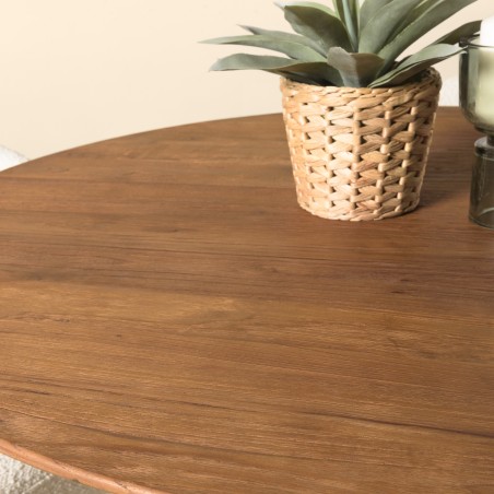 Table à manger ronde en bois de teck recyclé D100cm | Macabane