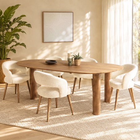 Table à manger 260x120cm en bois de teck recyclé | Macabane