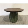 Table basse 60x60 cm en manguier et émail vert | Meubles Macabane
