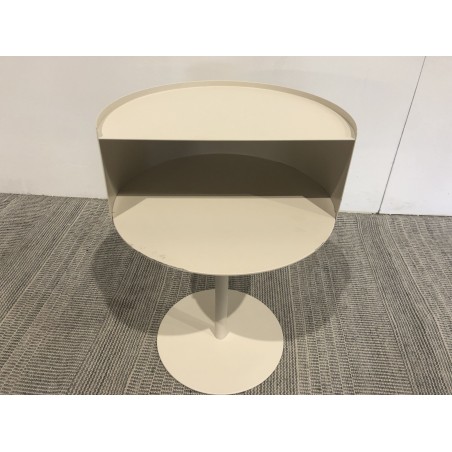 Table d'appoint ronde en acier beige D35cm | Collection Agathe