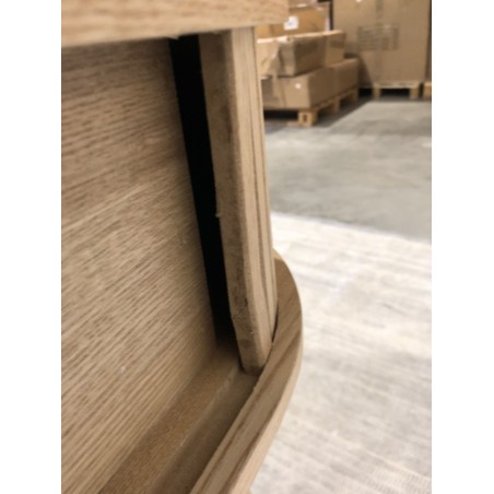 Oval console table 80x30cm in natural-coloured wood | Macabane