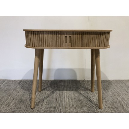 Oval console table 80x30cm in natural-coloured wood | Macabane