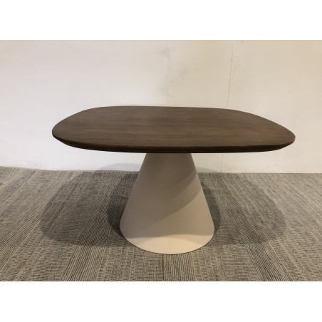 Table basse carré en manguier et pied couleur ivoire | Meubles Macabane