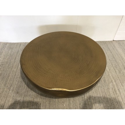 Table basse coque ronde doré antique | Seconde Main