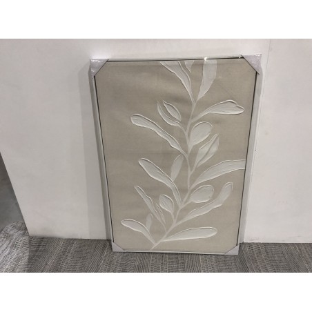 SECONDE MAIN - Décoration murale 83x123cm motifs fleurs n°2, cadre naturel