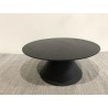 DALY Black Round Coffee Table 78x78cm - Tapered Metal Legs