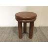 Round side table in terracotta-painted wood, diameter 35 cm | Macabane Furniture