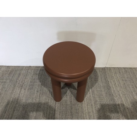 Table d'appoint ronde en bois peint terracotta D35cm | Meubles Seconde main