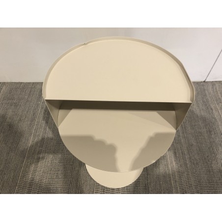Table d'appoint ronde en acier beige D35cm | Collection Agathe