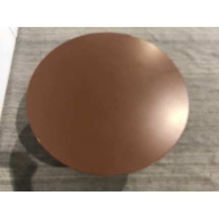 Table basse ronde en bois laqué terracotta D60cm | Meubles Macabane