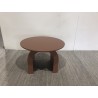 Runder Couchtisch aus terrakottafarben lackiertem Holz D60cm | Macabane