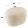 Pouf forme design en tissu petite bouclette beige  | Meubles Macabane