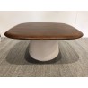 Table basse 70x70cm en manguier pied métal ivoire | Seconde Main