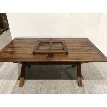 Table de jardin - Bois teck huilé - 180/240x100cm | MAEVA