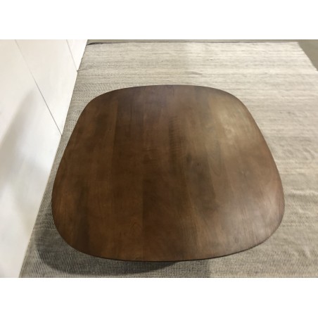 Table basse carré en manguier et pied couleur ivoire | Seconde Main