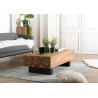Table basse poutres 120x60cm bois Suar pieds noirs | Seconde Main