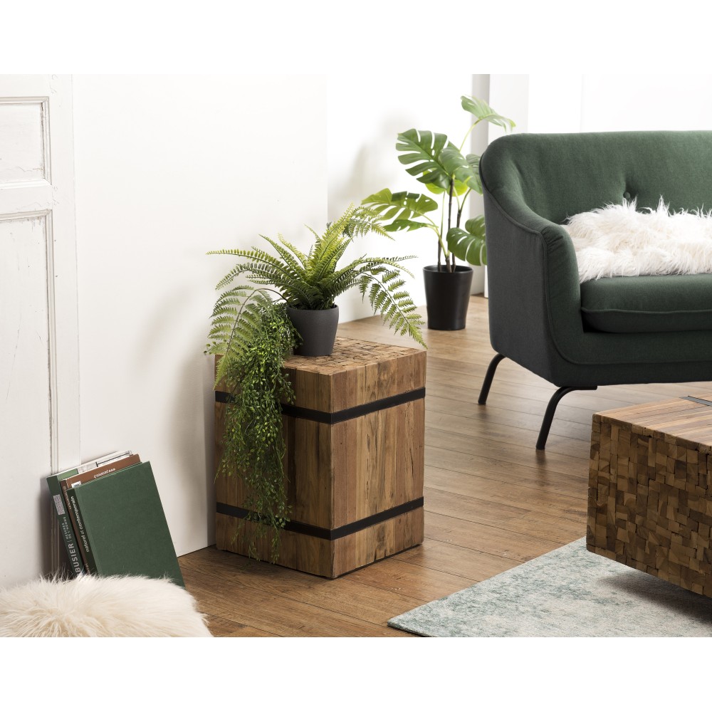 SAM Square Side Table 'S' 34x34cm Recycled Teak Wood
