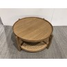 80.5cm wooden coffee table with rattan shelf | Amy Collection