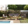 Salon de jardin en bois teck KIM - 1 Canapé 3p., 2 fauteuils, 1 table basse Seconde main