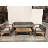 Tuinset van teakhout KIM - 1 bank 3-zits, 2 fauteuils, 1 salontafel