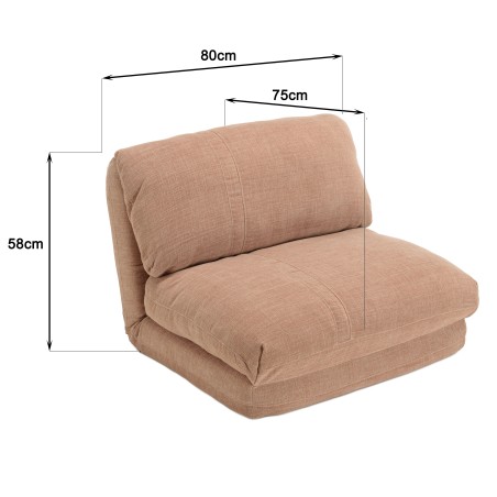 SECONDE MAIN - Chauffeuse 1 place multi-position en tissu couleur vieux rose