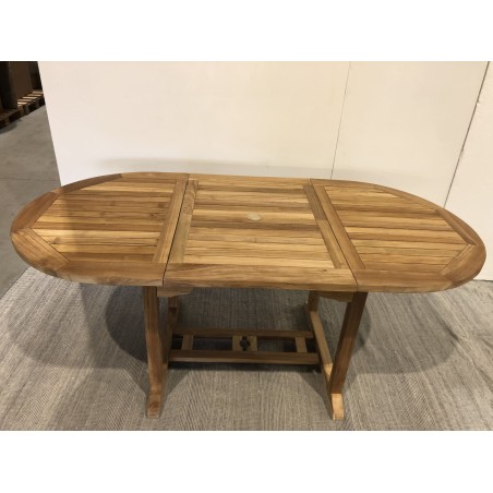 SECONDE MAIN - Table de jardin 4/6 personnes -  ovale ext. 120/180 en bois Teck
