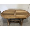 Ovaler ausziehbarer Gartentisch aus unbehandeltem Teakholz - 150/200*90 cm