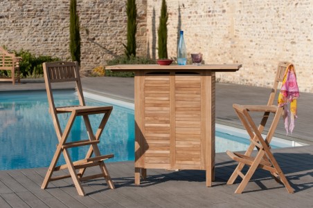 Bar de jardin en bois de teck - Meubles de jardin de qualité