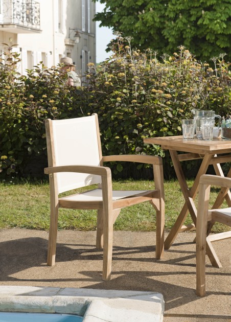 Set of 2 Teak Garden Armchairs - Premium Solid Teak Furniture