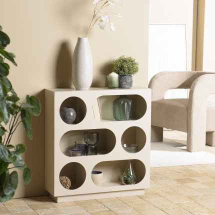 Buffet 70x23cm 6 niches en bois peint beige | Seconde main