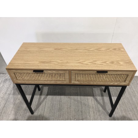 SECOND HAND | Console table with 2 drawers, natural cane finish