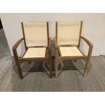 Ensemble de 2 fauteuils de jardin en teck - SECONDE MAIN