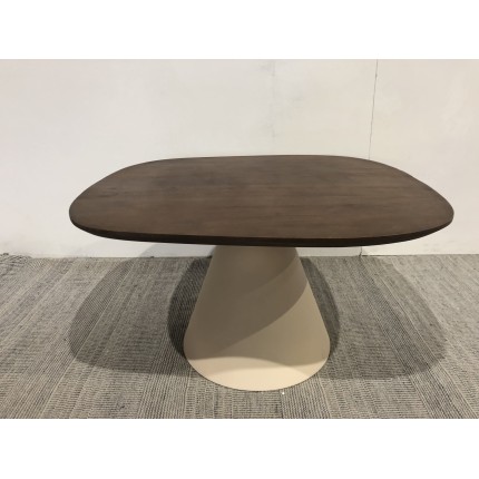 Tavolino quadrato in mango e piede color avorio | Mobili Macabane