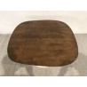 Square mango wood coffee table with ivory-coloured legs | Macabane Furniture