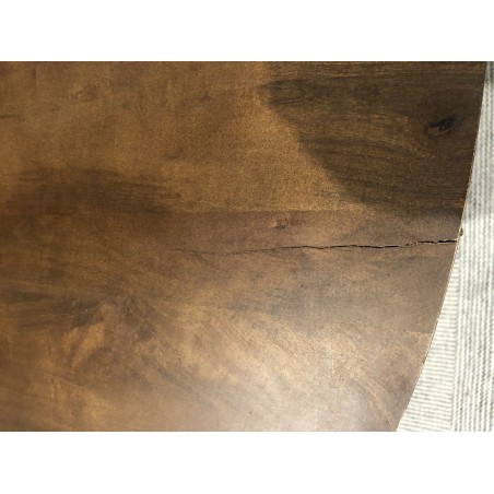 Table basse carré en manguier pied couleur ivoire | Seconde Main