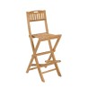 FUN Teak Wood Folding Garden Bar Chair - Premium Solid Teak