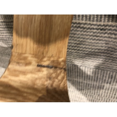 Table basse ronde D80 décor et chêne naturel pied ajouré - Seconde Main