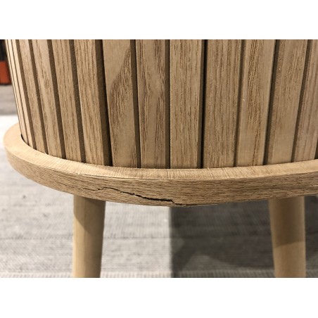 Oval sideboard, 80 x 33 cm, natural-coloured wood | Macabane Furniture