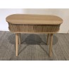 Oval console table 80x30cm in natural-coloured wood | Macabane