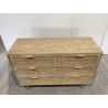 SECONDE MAIN - Commode en bois couleur naturel 3 tiroirs cannage