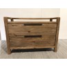 SANDY - Brown Chest of Drawers with 2 Drawers, Recycled Pine Wood