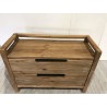 SANDY - Brown Chest of Drawers with 2 Drawers, Recycled Pine Wood