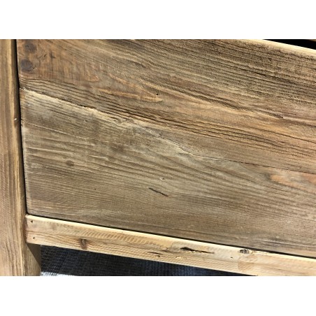 SANDY - Brown Chest of Drawers with 2 Drawers, Recycled Pine Wood