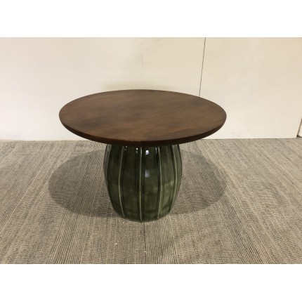 Tavolino 60x60 cm in mango e smalto verde | Mobili Macabane