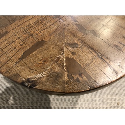 Table basse ovale KIARA 135x70cm plateau chevrons - Seconde Main