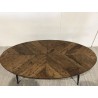 Table basse ovale KIARA 135x70cm plateau chevrons - Seconde Main
