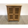 Meuble de rangement marron 2 portes persiennes Teck | Seconde Main